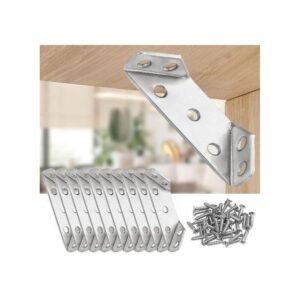 10Pcs Connecteurs D&rsquo;angle De Meubles, Supports D&rsquo;angle En Acier Inoxydable-avec Vis