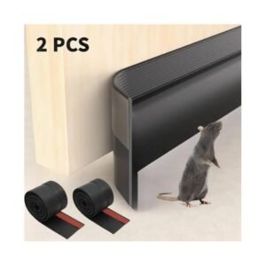 2 rouleaux de bandes d&rsquo;étanchéité autocollantes pour bas de porte, noires