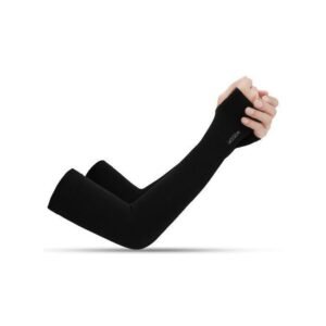 2pcs Manchettes Été Soleil Protection UV pour Homme Sport-Doigts Noir