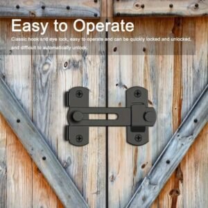 2pcs Serrure de porte en acier inoxydable – Design Pivotant et Coulissant, Usage Intérieur/Extérieur Robuste