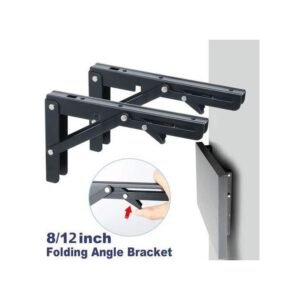 2pcs Support d&rsquo;étagère robuste, Support pliant mural en acier inoxydable, Étagère de rangement