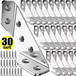 30 équerres En Acier Inoxydable épaissies Avec 180 Vis