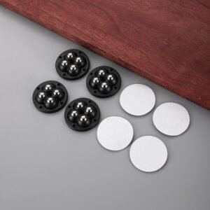 4PCS Viscose Roulettes, Noir