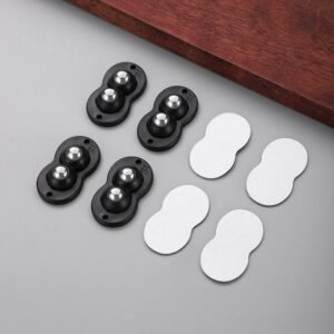 4PCS Viscose Roulettes, Noir