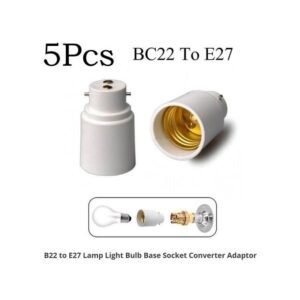 5 Lot De Douille Adaptateur B22 Vert E27 Led Ampoule