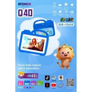 Atouch Tablette éducative Pour Enfant Q40 – 8Go /256Go – Ecran Blindé 7 Pouces – Wi-Fi – Bluetooth – Camera