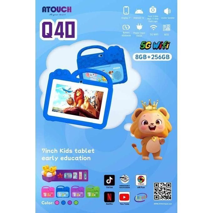 Atouch Tablette éducative Pour Enfant Q40 - 8Go /256Go - Ecran Blindé 7 Pouces - Wi-Fi - Bluetooth - Camera
