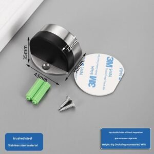 Butée de porte ronde en acier inoxydable, vis de mise à la terre cylindrique, avec tampon en c-aoutchouc