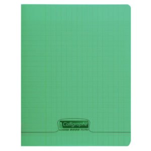 Calligraphe 8000 – Cahier polypro 17 x 22 cm – 48 pages – grands carreaux (seyès) – vert