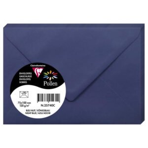 Clairefontaine 25740C – Paquet de 20 Enveloppes Mini Format 7,5x10cm Bleu Nuit