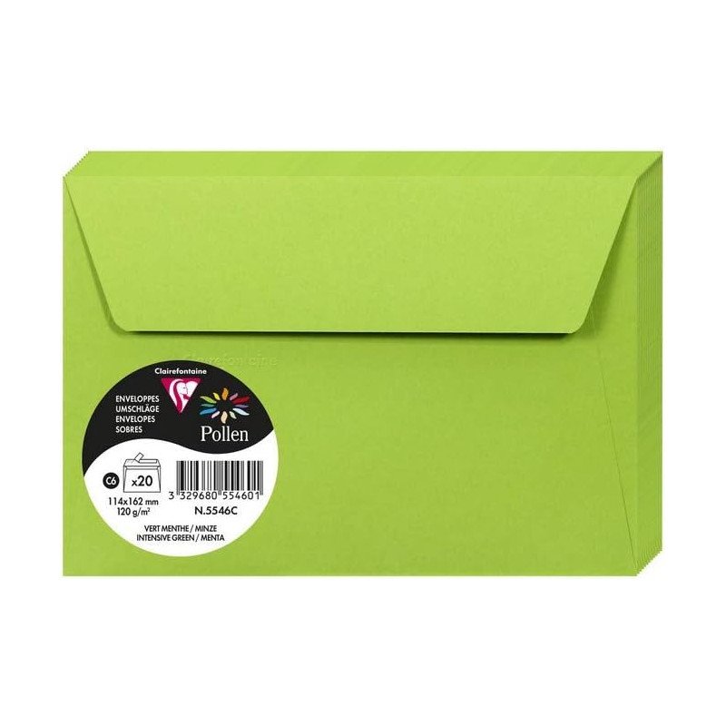 Clairefontaine 5546C - Paquet de 20 Enveloppes Auto-Adhésives - Format C6 11,4x16,2cm