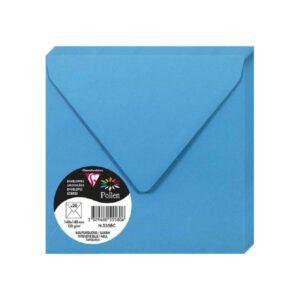 Clairefontaine 5558C – Paquet de 20 Enveloppes Gommées – Format Carré 14x14cm – Coloris Turquoise de 20