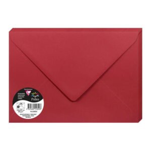 Clairefontaine 5582C Paquet de 20 Grandes Enveloppes 16,2×22,9cm Rouge Groseille