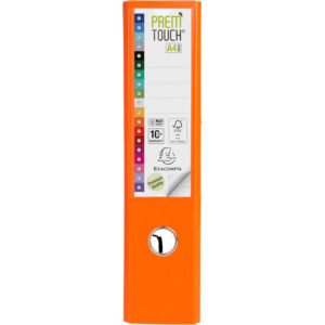 Classeur à levier prem’Touch intérieur et extérieur en polypropylène – Dos 50mm – A4 maxi. – orange