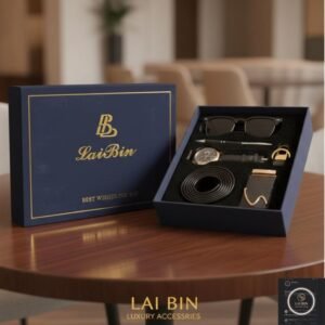 Coffret Cadeau Luxe Homme – Montre, Ceinture, Lunettes & Stylo