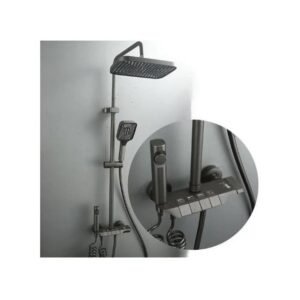 colonne de douche avec mitigeur thermostatique quatre modes thermostatique couleur gris en cuivre robinet mitigeur douche avec douchette et pomme…