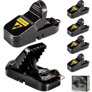 CYFAZA 4 Pièges à Souris Réutilisables – Souricières Puissantes pour Intérieur & Extérieur, Faciles à Utiliser et Sans Odeur