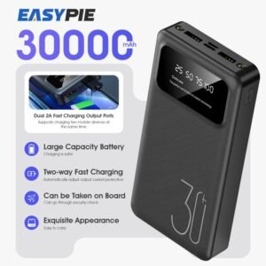 EasyPie 30000 mAh Batterie Externe Ultra Mince Portable
