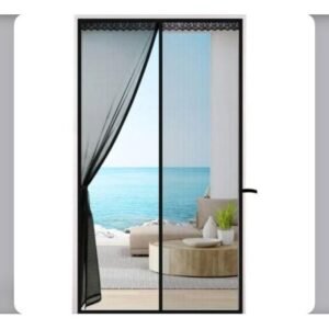 Écran De Porte De Fermeture Automatique De Rideaux Magnétiques Anti Moustiques D&rsquo;été -100cmX210cm Noir