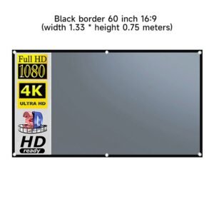 Écran De Projection Portable De 60 Pouces, Rideau Simple Anti-lumière