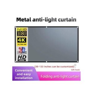 Écran De Projection Portable Haute Définition De 100 Pouces, Rideau Métallique Anti-lumière 16: 9
