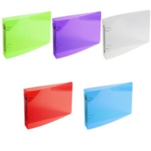 Exacompta – Réf. 51099E – Classeur semi-rigide PP Crystal – 5 couleurs aléatoires