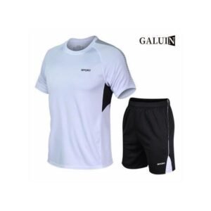 GALUIN Ensemble de sport pour homme : t-shirt à manches courtes et short à séchage rapide.