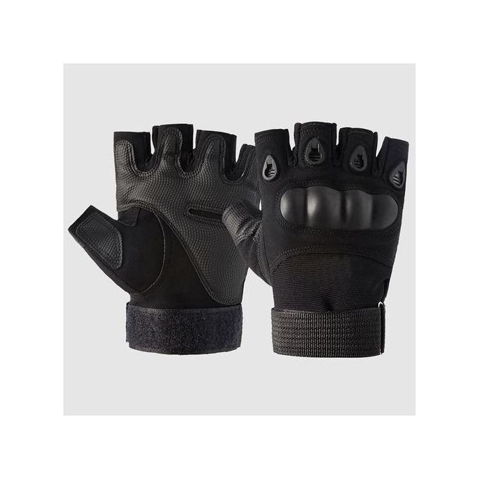 Gants de cyclisme sans doigts avec protection renforcée des articulations, antidérapants et réglables, demi-doigts