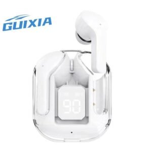 Guixia GUIXIA Air31 sans fil Bluetooth 5.3 écran de batterie transparent en casque d&rsquo;oreille, microphone intégré prend en charge les appels,…
