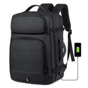 Gukbis Sac à dos expansible avec port de charge USB, sac pour ordinateur portable 17 pouces, sac de voyage d&rsquo;affaires étanche