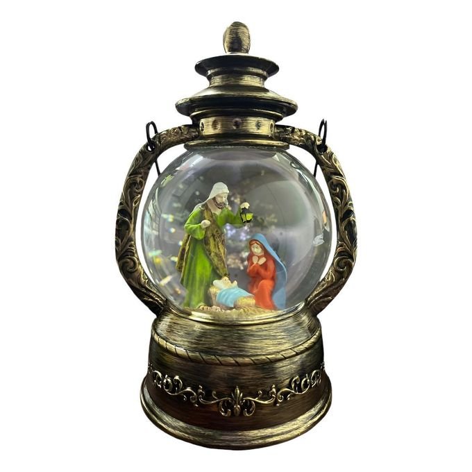 Lanterne de Noël avec lumière LED, musique, lampe scène de la Nativité pour Jésus