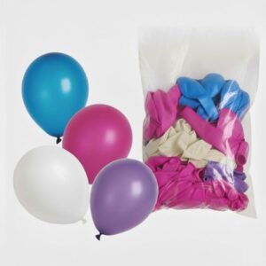 Lot de 100 Ballons en Latex 10&Prime; – Bleu, Rose, Violet & Noir – Ballons Décoration Anniversaire, Fête, Soirée à Thème, Événement