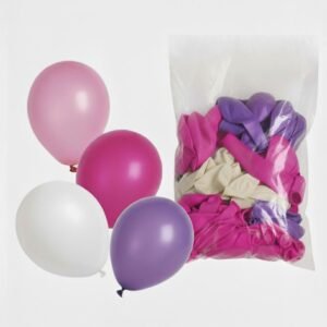 Lot de 100 Ballons en Latex 10&Prime; – Rose Clair, Rose Foncé, Violet et Blanc – Ballons Décoration Anniversaire, Fête, Mariage, Baby Shower