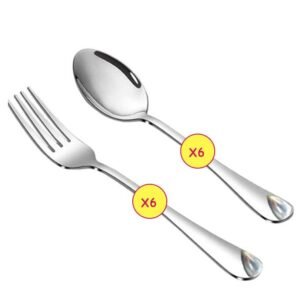 Lot De 12 Couverts ( 6 Cuillères Et 6 Fourchettes )