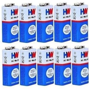 Lot De Batteries 9v – Piles De 9v HI-Watt Pour Microphone Baladeur – Multicolore