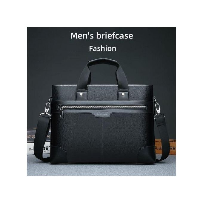 Mallette d'affaires pour homme, Sac à main diagonal, Sac d'épaule, Sac pour ordinateur - Noir