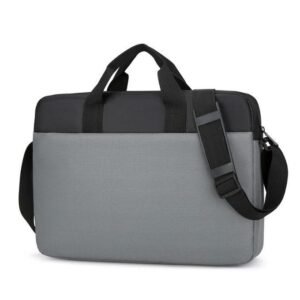 Mallette protectrice pour ordinateur portable 15,6 pouces, sac à bandoulière – Gris