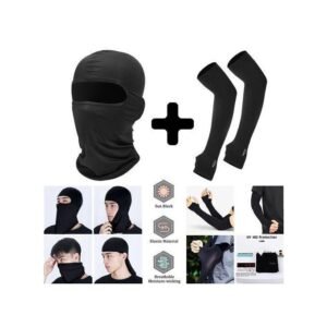 Masque facial de protection solaire pour cyclisme en plein air + manche de protection solaire, serviette de visage sportive antivent, chapeau masque