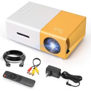 Mini projecteur, projecteur vidéo LCD LED couleur portable Pico films TV, jeux de société, divertissements en plein air avec interfaces HDMI, USB…