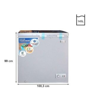 Nasco Congélateur horizontal KNAS-250 – 1 porte – Gris – 145 Litres – Garantie 12 Mois
