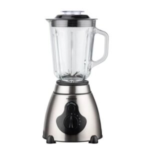Nasco Mixeur 2 en 1 – 1.5Lt 300W – Acier Inox – Avec Broyeur -NAS-BL507GS-B-TM – Verre renforcé Incassable