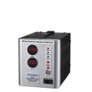 Nasco Stabilisateur – 2000Va – NAS-2000VA-GR – Affichage LED – Gris
