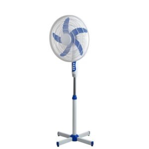 Nasco VENTILATEUR A PIED LF-SFC1600 – 16&Prime; / 400MM / 3 VITESSES / 5 HELICES / 220V / 40 W /BLANC-BLEU – Garantie 1 Mois