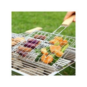 Pince à Grillades En Acier Inoxydable, Pince à Poisson, Pince à Brochettes Avec Manche En Bois