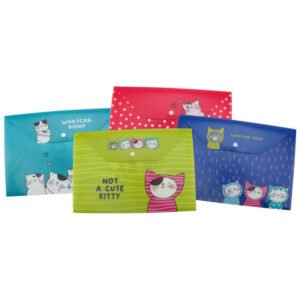 Pochette A4 M&G avec Motifs Chats Fermeture Bouton Pression – Vendu à l&rsquo;unité
