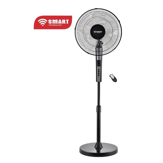 SMART TECHNOLOGY 16" Ventilateur Silencieux Avec Télécommande (STV-B1681RCC)-Anti-Moustique -Noir-55W-5 Hélices -Garantie 1 Mois
