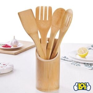 Spatule en bois avec contenant