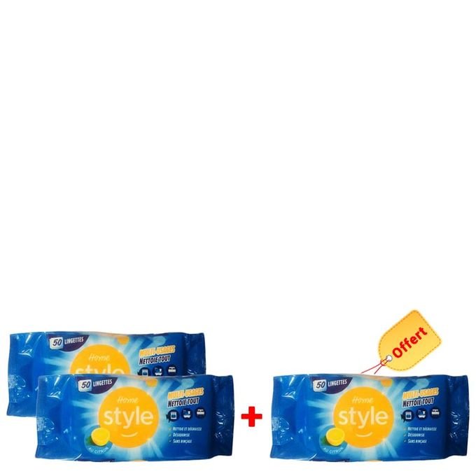 Style Lot De 2 Lingette Multi Usage Anti Bactérien Citron Acheté + 1Offert