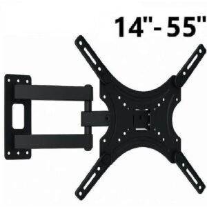 Support Mural TV Pivotant – LED/LCD/Plasma – 14 » à 55 » – support mural tv 55 pouces – Robot – Noir