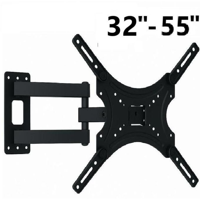 Support Mural TV Pivotant - LED/LCD/Plasma - 32'' à 55'' - support mural tv 55 pouces - Robot - Noir